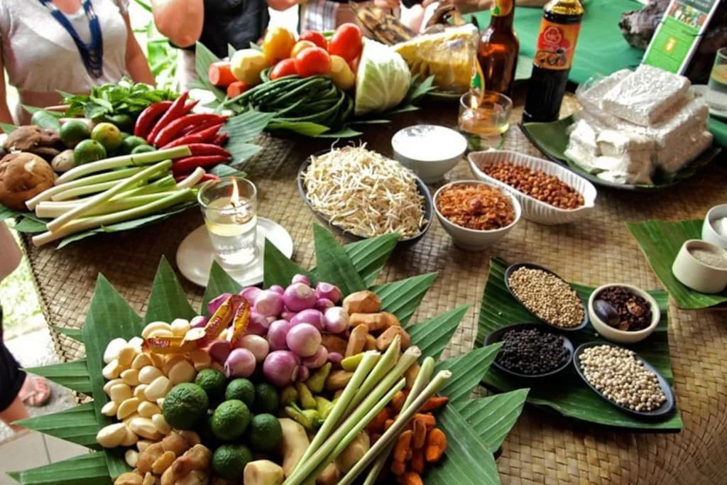 Hands-on Balinese cooking class with fresh ingredients.